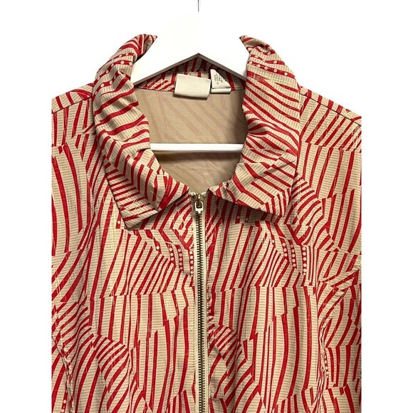 Chicos Zenergy Jacket Womens 3 Abstract Print Zip Up Lightweight Stretch Casual - Picture 4 of 10